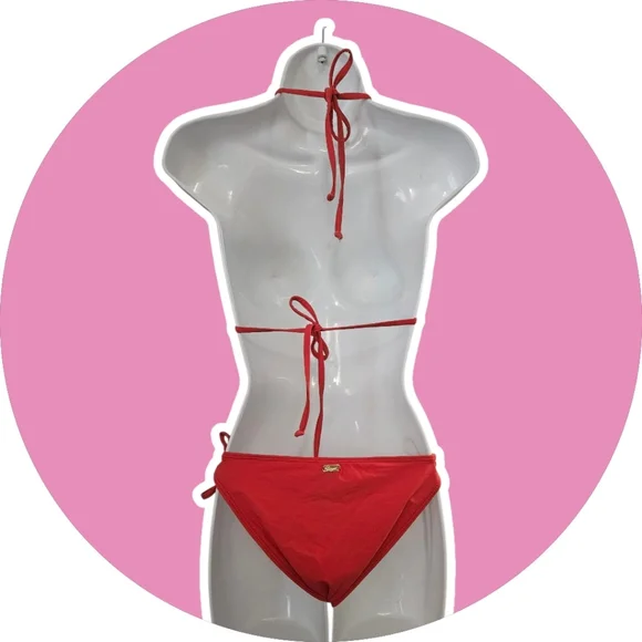 GUESS RED BEADED BIKINI SET - Picture 5 of 6